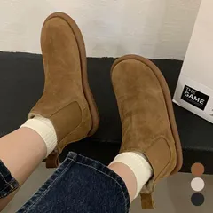 ブラック ムートンブーツ サイドゴア ショート 防寒 ブーツ レディース 秋 冬 黒 おしゃれ シューズ 靴 ボア 極暖 ^bo-951^