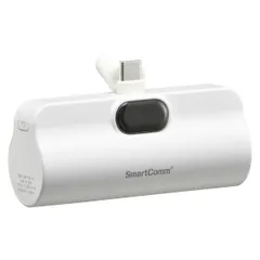 モバイルバッテリー(5000mAh/スマホ充電1回/直差しタイプ/USB CtoCケーブル付/ホワイト) (SMP-PI50-W)