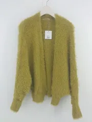 ◇ ◎ ●未使用● NICE CLAUP ドルマンスリーブ シャギー ニット 長袖 ガウン カーディガン サイズF ベージュ レディース P 【1308010001048】