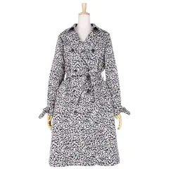 レリアン Leilian コート トレンチコート ヒョウ柄 レオパード 中綿ライナー付き ロングコート アウター レディース 11(M相当) ホワイト/ブラック