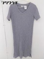 ◇ N. Natural Beauty Basic Vネック 半袖 膝下丈 ワンピース サイズM グレー レディース  【中古】 【1106040001584】
