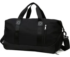 【数量限定】ジムバック 旅行バッグ スポーツバッグ ボストンバッグ シューズ収納 大容量 4way メンズ レディース ユニセックス RIMINA 乾湿分離 アウトドア ゴルフバッグ 機内持込 水泳バッグ ダッフルバッグ トラベルバッグ(ブラック)