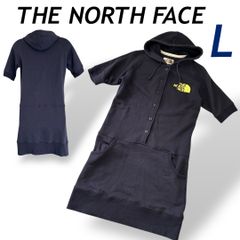 THE NORTH FACE ザノースフェイス レディース 半袖ワンピース L フード パーカー ロゴ ATW20805 スウェット ネイビー系 (D017)★