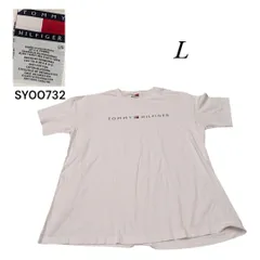 90s 00sトミーフィルフィガープリント半袖TシャツLホワイトアメリカ製生地