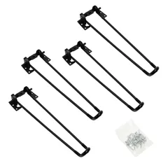 【迅速発送】Signstek 折りたたみ脚 折り畳み テーブル 脚 ブラック つや消し 4本 セット DIY 座卓用 ローテーブル 12in 30.5cm