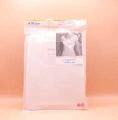 【新品：未開：】ユニクロ★エアリズム シームレス Uネック Tシャツ 半袖 レディースLサイズ　白系 ＊ｋ3441