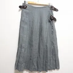 #snc オニールオブダブリン O'NEIL OF DUBLIN スカート S グレー 麻 巻きスカート プリーツ レディース [789932]