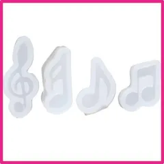 4 個の音符シリコンモールド、DIY 手作りカーフレッシューズ用のユニークなシリコンモールド、ジュエリーペンダント、キャンドル