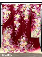 振袖 グリッター箔 紋意匠 身丈167cm パールトーン加工済 MO3164 