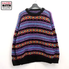 80s vintage 総柄 エクアドル ウール ニットセーター メンズ Lサイズ相当