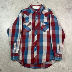 80年代 USA製 Wrangler ラングラー チェック ウエスタン ヘビーネルシャツ メンズL相当 