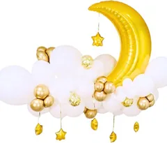silc ハーフバースデー 100日祝い おうちフォト マタニティフォト 飾り タペストリー 誕生日 風船 ベビー 装飾 バルーン デコレーション 赤ちゃん 妊婦 サプライズ ジェンダーリビール パーティー 性別発表 お祝い(イエロー)