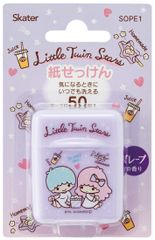 スケーター リトルツインスターズ 紙せっけん 50枚入  SOPE1スケーター(Skater) ハンドソープ 紙せっけん 石鹸 50枚入 携帯用 手洗い専用 ケース付 グレープの香り ツインスター サンリオ SOPE1