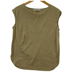 nano universe ナノユニバース Vネック フレンチスリーブカットソー size38/ベージュ