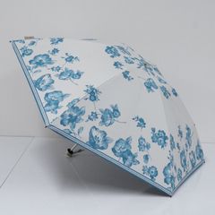折りたたみ日傘 NINA RICCI ニナリッチ USED品 晴雨兼用 サマーシールドLⅡ 花 UV 遮光 遮熱 ライトブルー 50cm FS9133