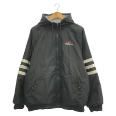 【中古】オールド ADIDAS リバーシブル ヘビーナイロンジャケット サイズM 黒 アディダス[91]