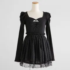 夢展望公式 [新品未使用] チュールドッキングミニワンピース [ブラック] 他カラー別ページ有  ワンピース カットソーワンピース（長袖） 535071-04