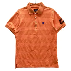 サイズ：5 PEARLY GATES パーリーゲイツ  半袖ポロシャツ ボーダー柄 オレンジ系 [240101525335] ゴルフウェア メンズ ストスト