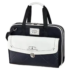 書道セット(習字セット) キルトクローバー 小学生の授業用 お習字の習い事にも レザー調のキルト生地と、前ポケットのフラップにあしらったシルバーの差込み錠が大人っぽい！女の子向け書道バッグ