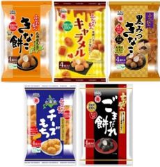 越後製菓 ふんわり名人 ５種アソート【きなこ餅・黒みつきなこ・キャラメル餅・チーズ餅・ごまだれ餅】各１袋５袋セット