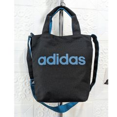 美品■ショルダー トートバッグ■adidas アディダス■ブラック×ブルー