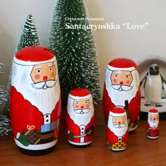 置物 マトリョーシカ サンタクリョーシカ LOVE クリスマス オブジェ オーナメント インテリア雑貨