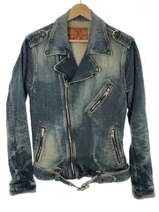Thee Hysteric XXX ジィヒステリックトリプルエックス ダメージ加工スワロデニムダブルライダースジャケット インディゴ Mのサムネイル