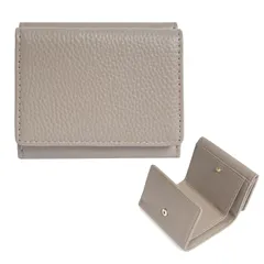 【新着商品】本革 薄型 旅行財布 軽量 コンパクト カードケース メンズ 小銭入れ 多収納 レディース 多機能 三つ折り財布 ギフトボックス付き シンプル ミニ財布 カジュアル 柔らかい [imeetu] 軽い（グレー）