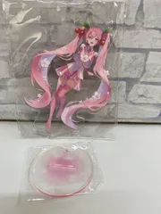 【K6-47】◎ 桜ミク/桜両手持ち 描き下ろしクリアスタンド 「タイトーくじ本舗 桜ミク 2nd season」 D賞