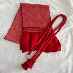 帯揚げ 帯締め セット 赤 礼装用 冠婚葬祭 女性 婦人 レディース 和装小物 和装 着物 留袖 訪問着 振袖　kimono #きもの猫田 N0092-2