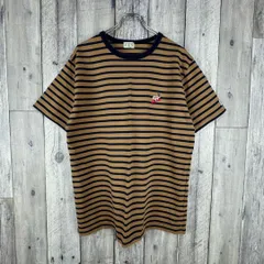 TES テス リンガーネック ボーダー 肉厚 厚地 半袖 Tシャツ TEE XL