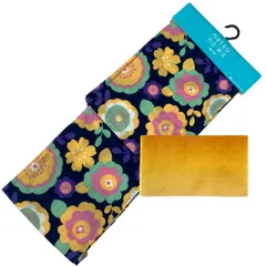 たんす屋 TANSU-YA 中古 新品レディース浴衣２点セット 【新品浴衣＋新品半幅帯】   黒 花 マルチカラー レトロ  半巾帯   54027