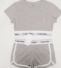 新品 カルバンクライン Tシャツ ショートパンツ 上下セット レディース グレー