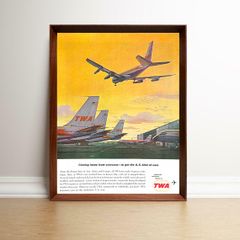 TWA 1960年代 アメリカ ヴィンテージ 雑誌 広告 額付 ポスター