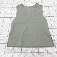 ◇ Θ Discoat ディスコート USコットンフリンジ深Vベスト サイズF カーキ系 レディース E  【1509300004408】