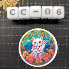 방수 스티커 고양이 스테인드 글라스 스타일 일러스트 멋진 CC-6