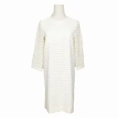 Kate Spade ケイトスペード 刺繍 ワンピース 長袖 シアー ひざ丈 コットン サイズ4 S ホワイト 白 レディース 【中古】