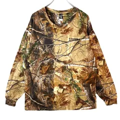 コードファイブCodeⅤ長袖TシャツリアルツリーカモTシャツロンT企業系ロゴ刺繍realtree迷彩カモフラージュ茶色ブラウンカーキ緑グリーン森林自然アウトドアハンティングvintageヴィンテージ41220