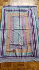 G201 グドゥリー マルチカバー マルチマット ラグ ヴィンテージ カンタ刺繍 ボロ インド ビンテージ BORO アンティーク シャビーシック ラリーキルト 手縫い 刺し子 ハンドメイド  刺子 絨毯 はぎれ 古布  ブルー グリーン