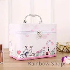 【新品未使用】化粧品収納ケース 化粧品★収納★お洒落 ピンク ホワイト かわいい モダン★綺麗★SNS映え インスタ映え ピンクのメイク用品収納ボックスfdcp22