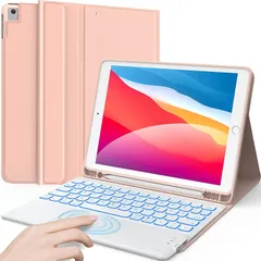 【高級版】_ピンク【高級版】 Earto for ipad 10.2 キーボード ipad 9/8/7世代 キーボード タッチパッド付き キーボードケース 7色バックライト ipad 10.2 キーボード ケース [2021/2020/2019モデル] Blu