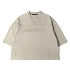 【美品】FEAR OF GOD フィアオブゴッド Tシャツ サイズ:L / 24AW FOG ESSENTIALS オーバーサイズ Vネック フットボール ヘビーウェイト Tシャツ (Football Tee) / トープ系 / エッセンシャルズ【中古】