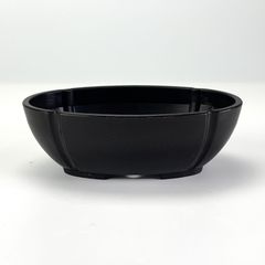 プラ鉢 4号 小判型浅鉢 こげ茶 幅12.4cm×奥行9cm×高さ4cm 