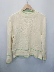 ◇ ⊇ miette ミエット ハイネック 長袖 ニット セーター サイズF アイボリー系 レディース E  【1411130015359】