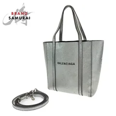 ce9. BALENCIAGA 牛革トートバッグ カーキグレー×グリーン - トートバッグ