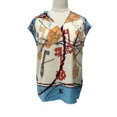 エルメス HERMES トップス シルク マルチカラー 未使用 ブラウス