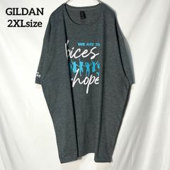 【GILDAN】サルコーマストンプ Sarcoma Stomp 2024年　イベントTシャツ 企業ロゴ　リボン　癌　両面プリント　オーバーサイズ　半袖Tシャツ　グレー　2XL US古着 USA輸入