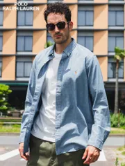 POLO RALPH LAUREN (ポロラルフローレン) シャンブレー ボタンダウン 長袖 シャツ RL710548536 メンズ (ブルー)
