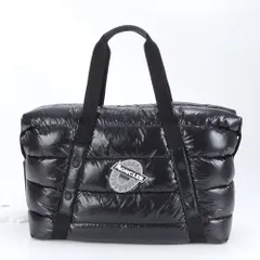 美品！MONCLER ボストンバック！ MONCLER 【値下げ】MONCLER レザー切替ボストンバッグ ブラック