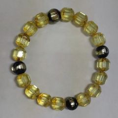 ウランガラスのブレスレット　茶１　byチェコボヘミアガラス